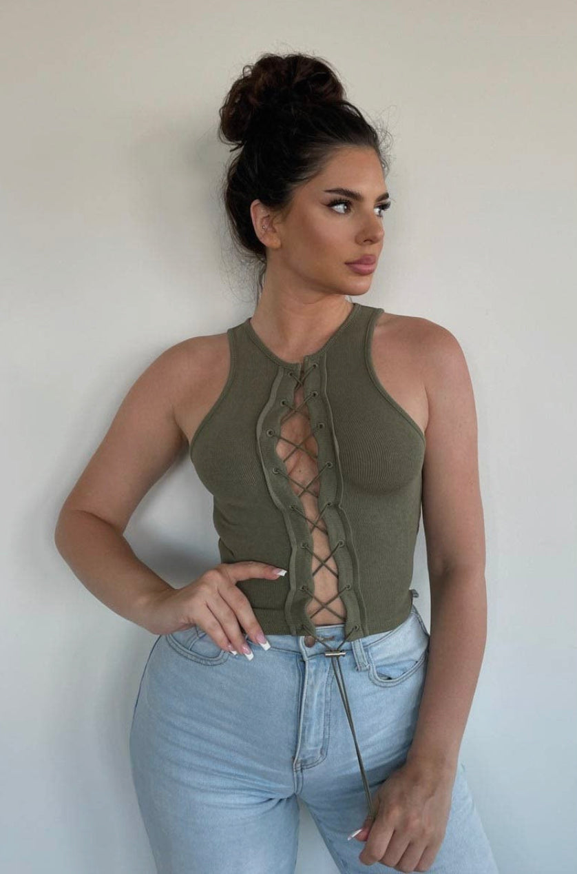 Laced Up Crop Top