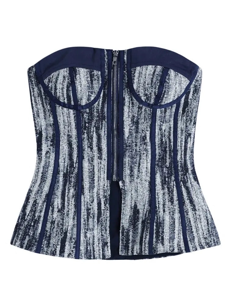Chalk Denim Corset