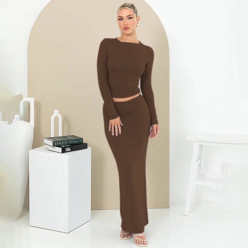 Ribbed Skirt Set