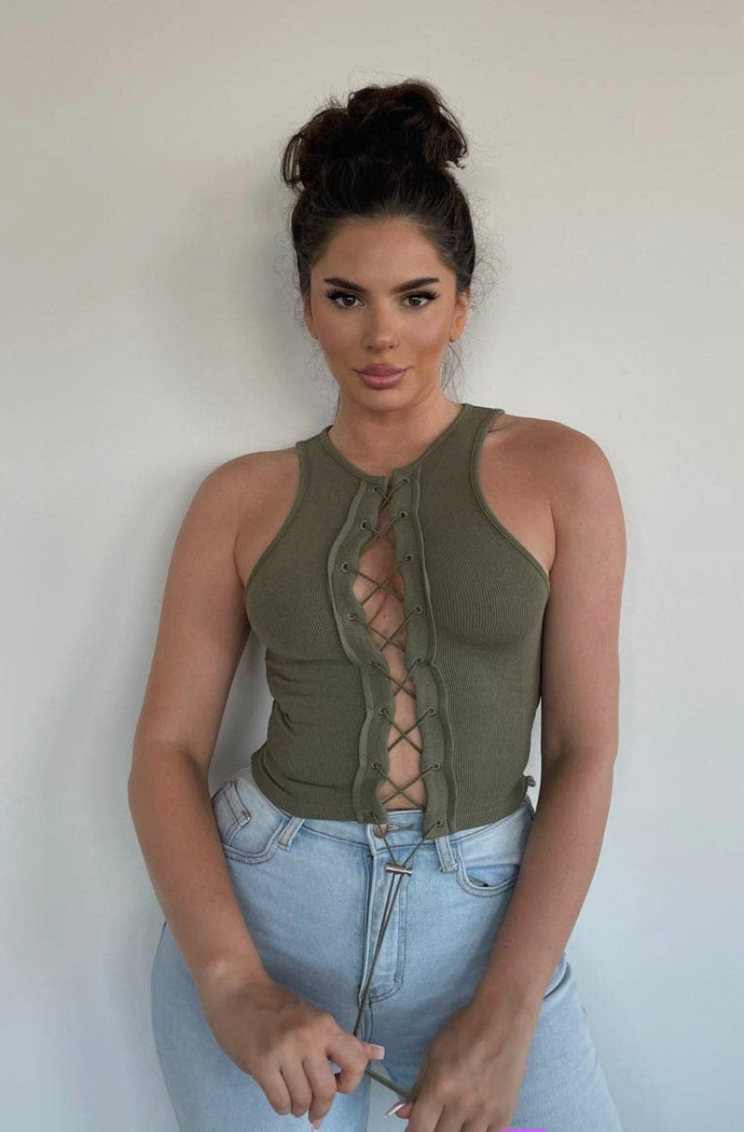 Laced Up Crop Top