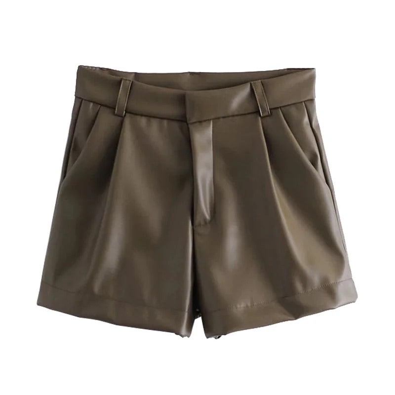 Vegan Leather Shorts