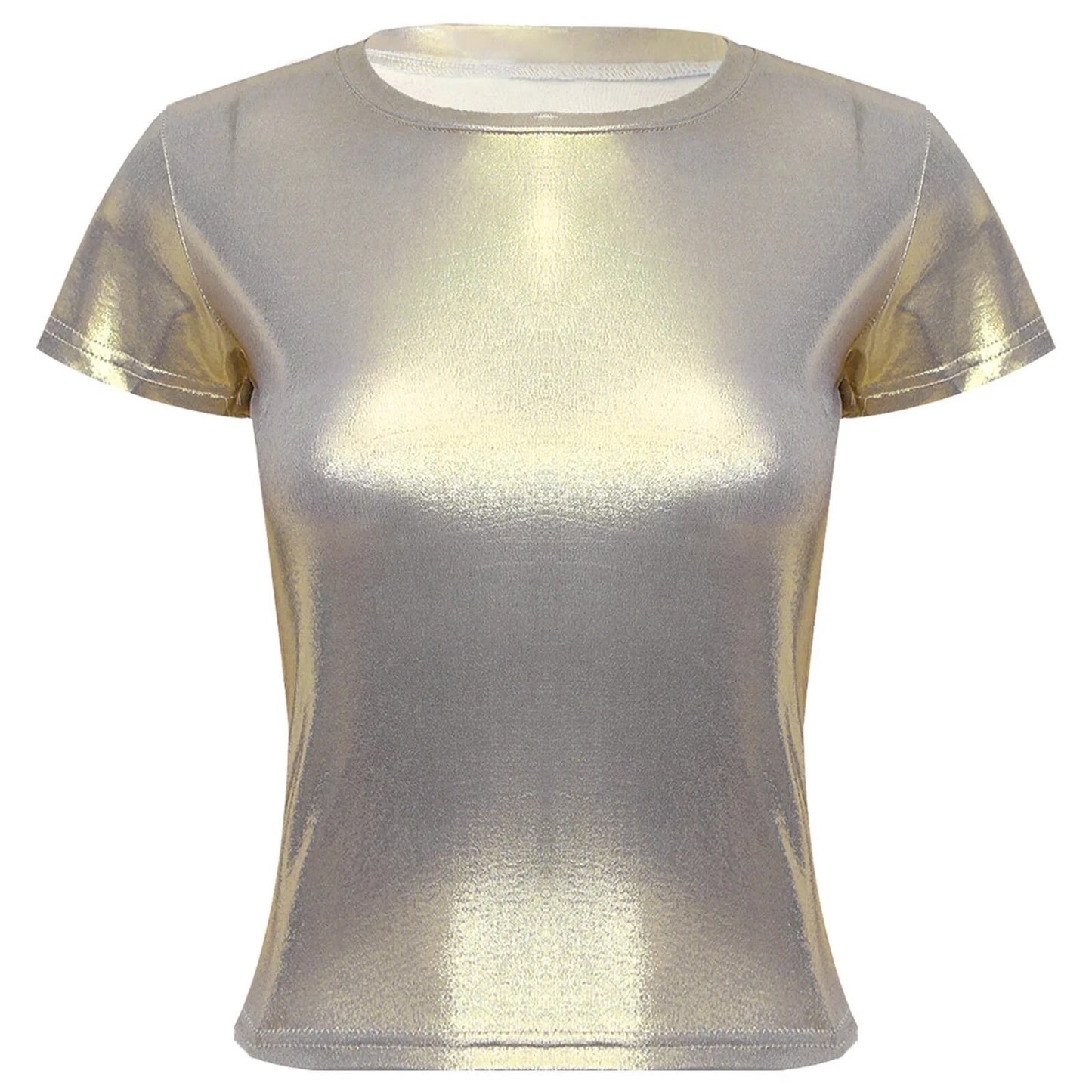Metallic Sleeved Solid Top