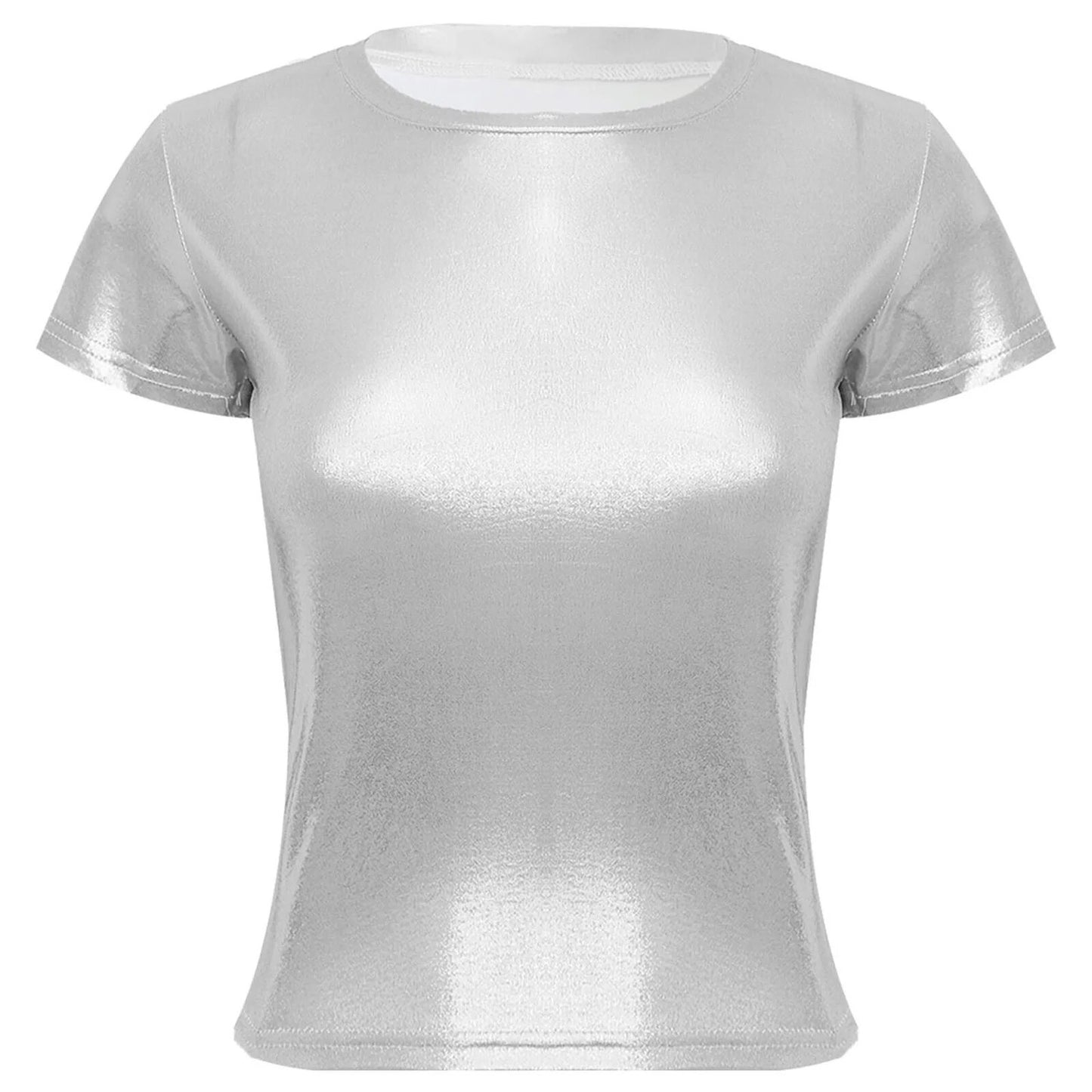 Metallic Sleeved Solid Top