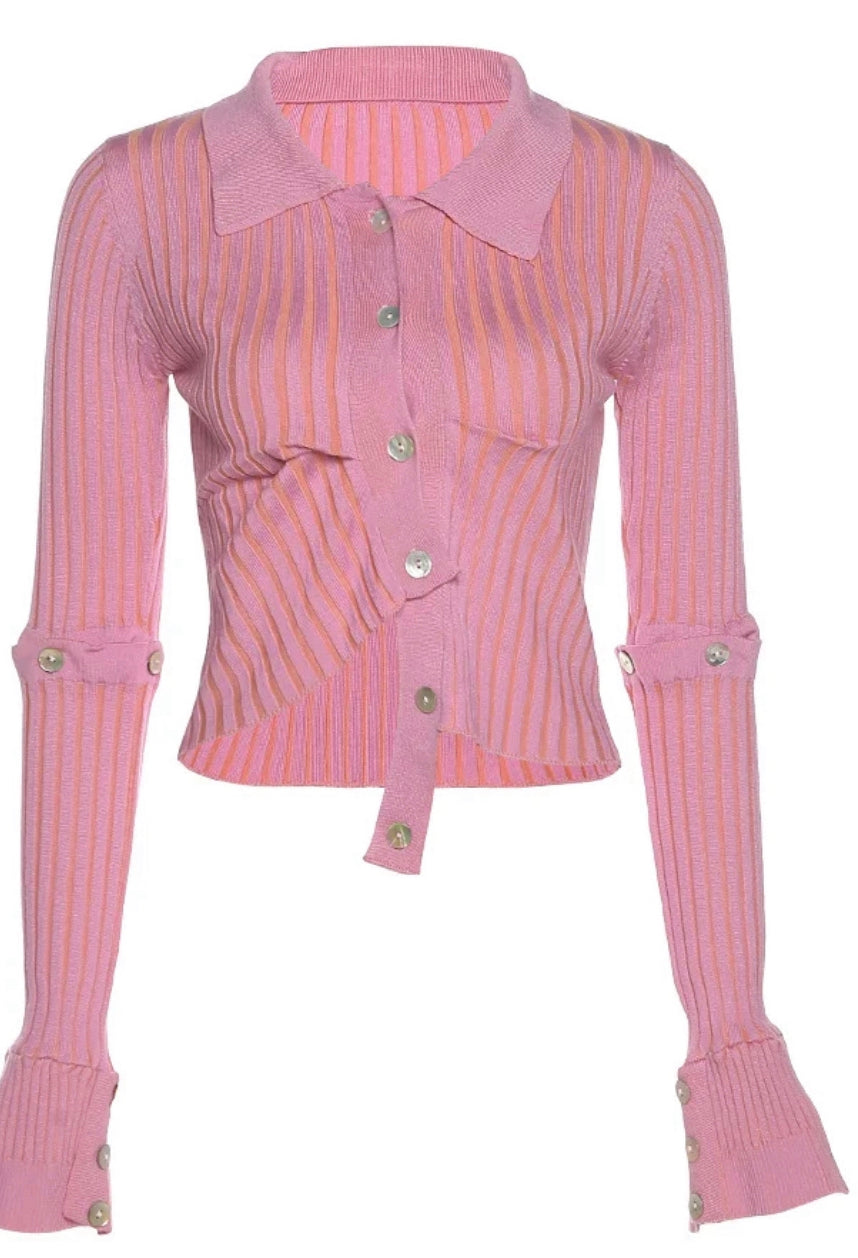 Asymmetrical Button Up Top