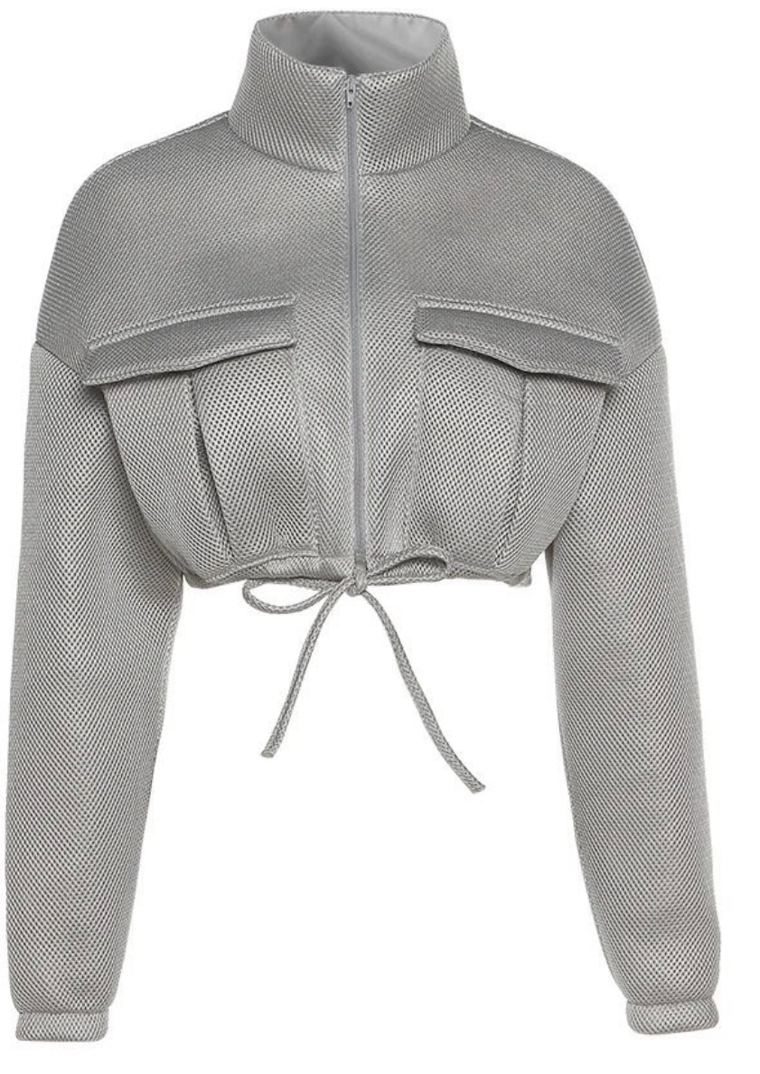 Metallic Crop Pullover