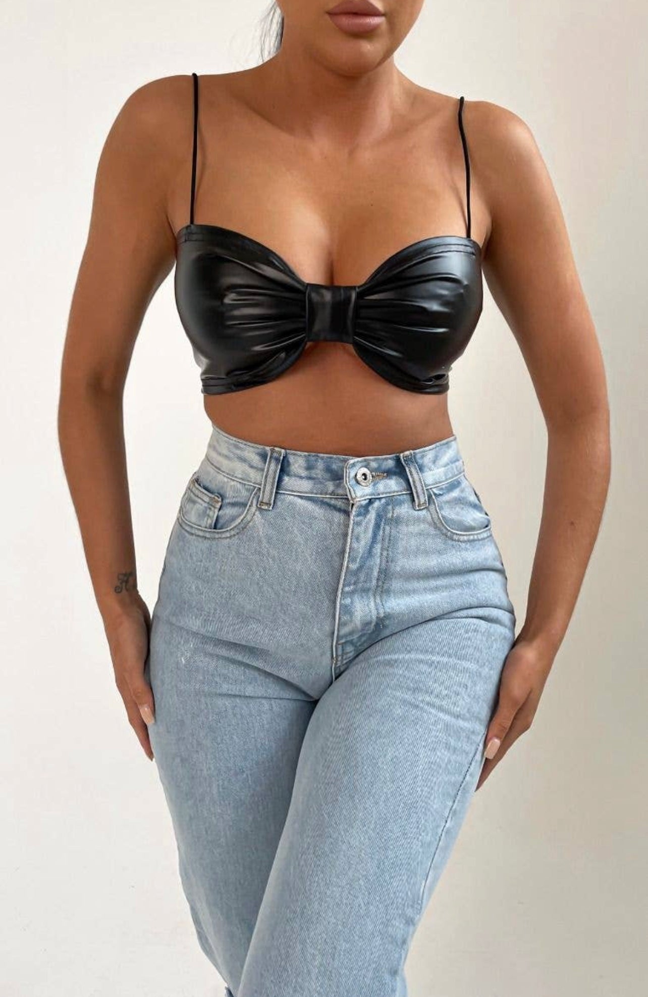Black Top Knot Top