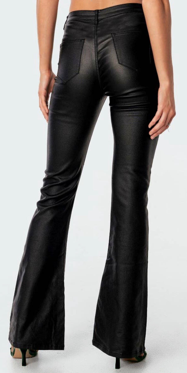 Faux Leather Flares