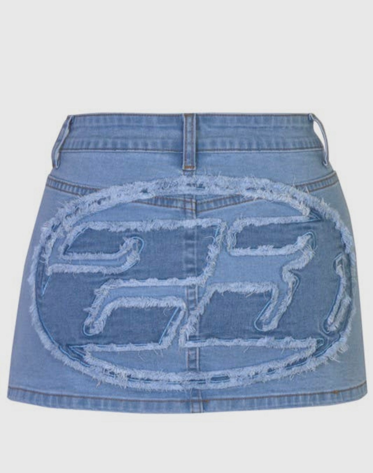 23 Fringed Denim Mini
