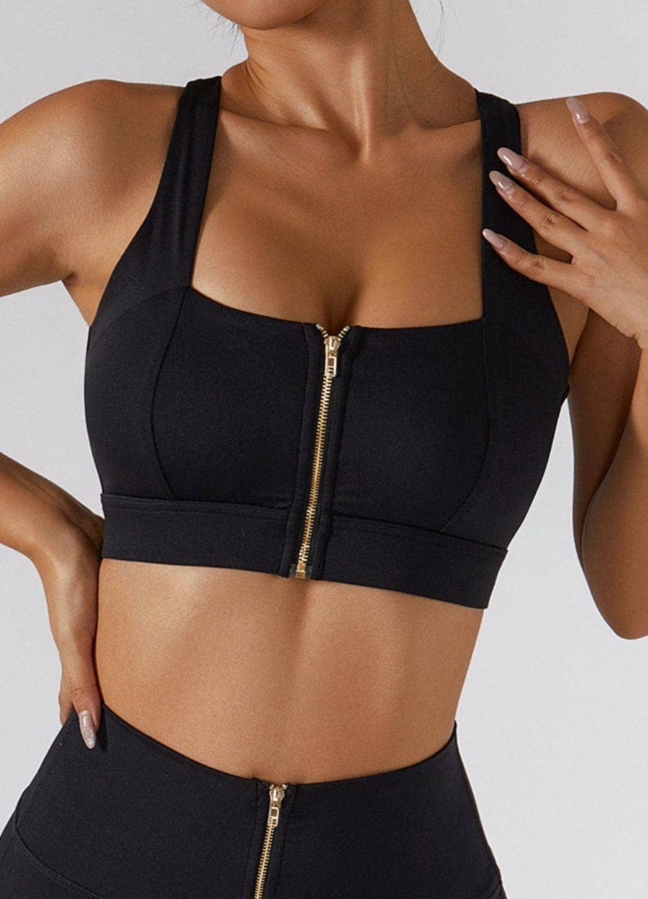 Zip Up Sports Bra