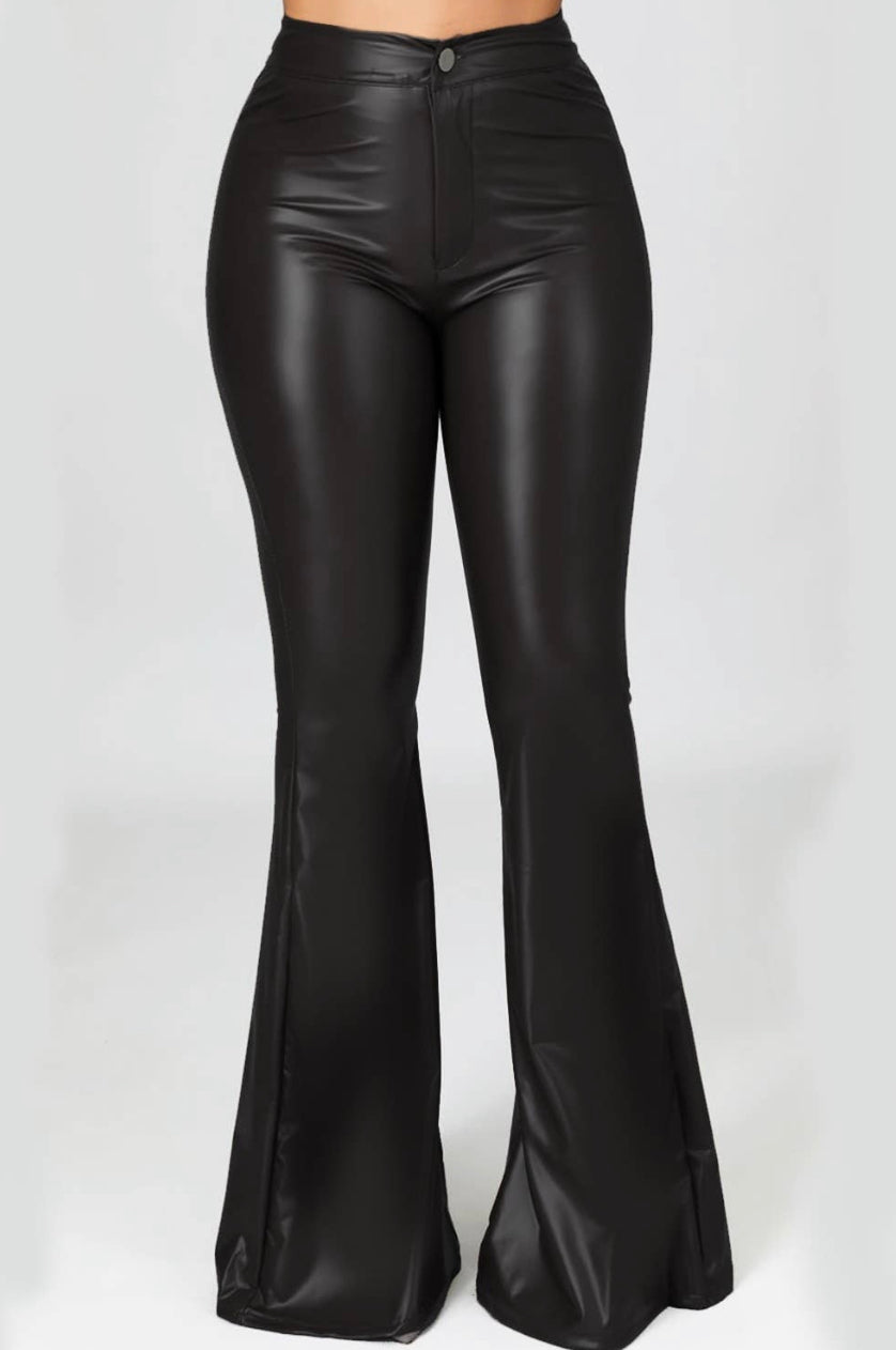 Faux Leather Flares