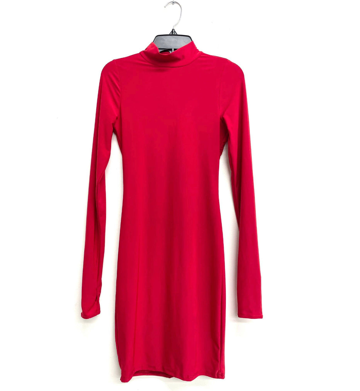 Solid Mock Neck Dress