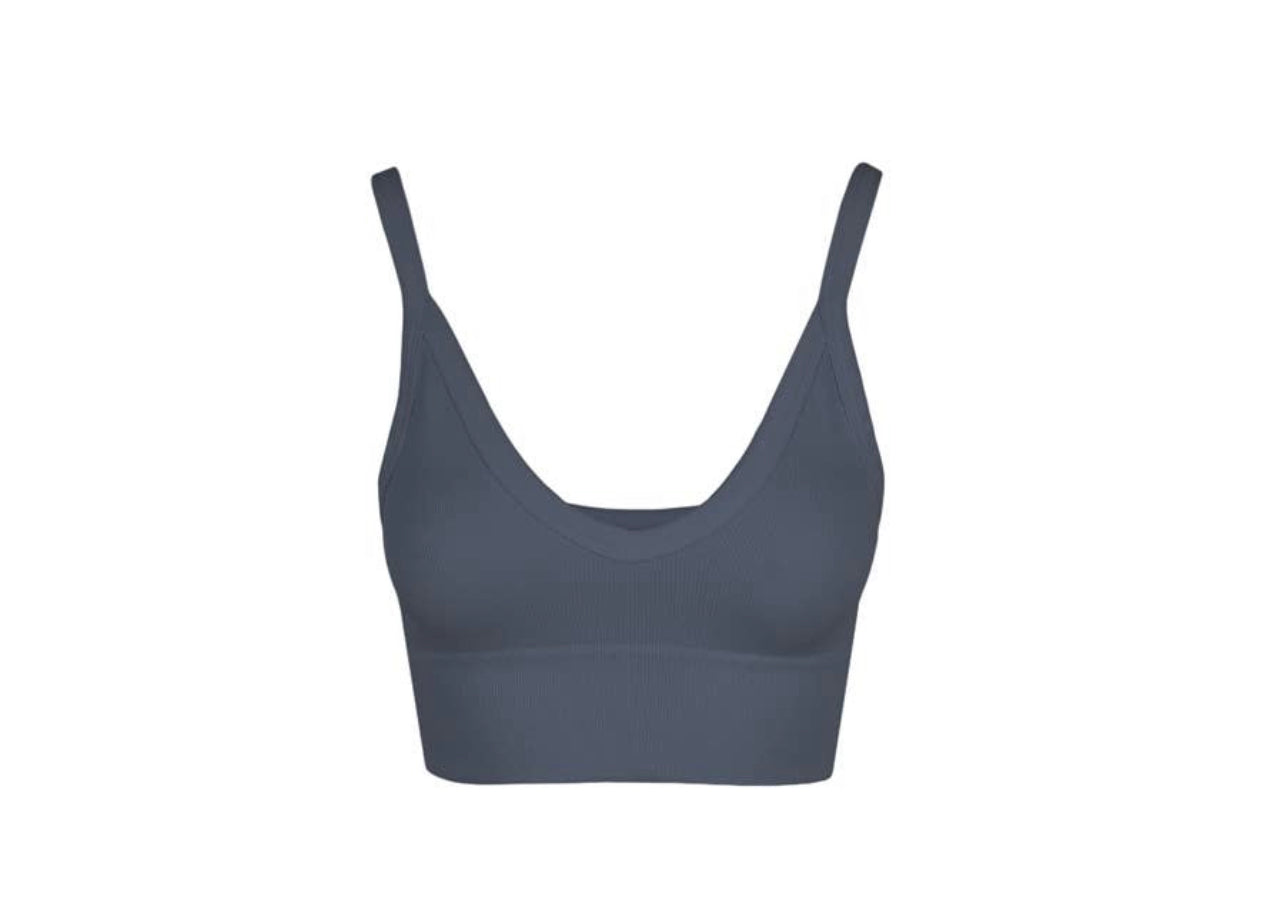 Azar Ribbed V-Neck Bra Top