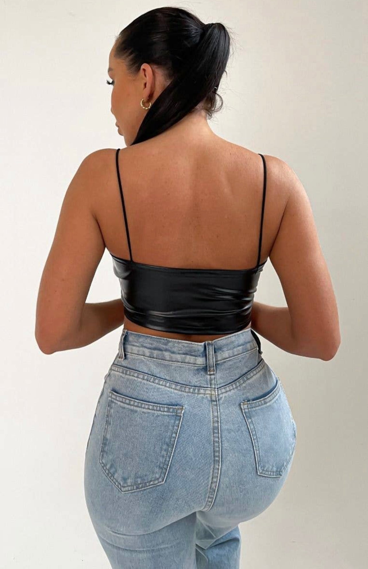 Black Top Knot Top
