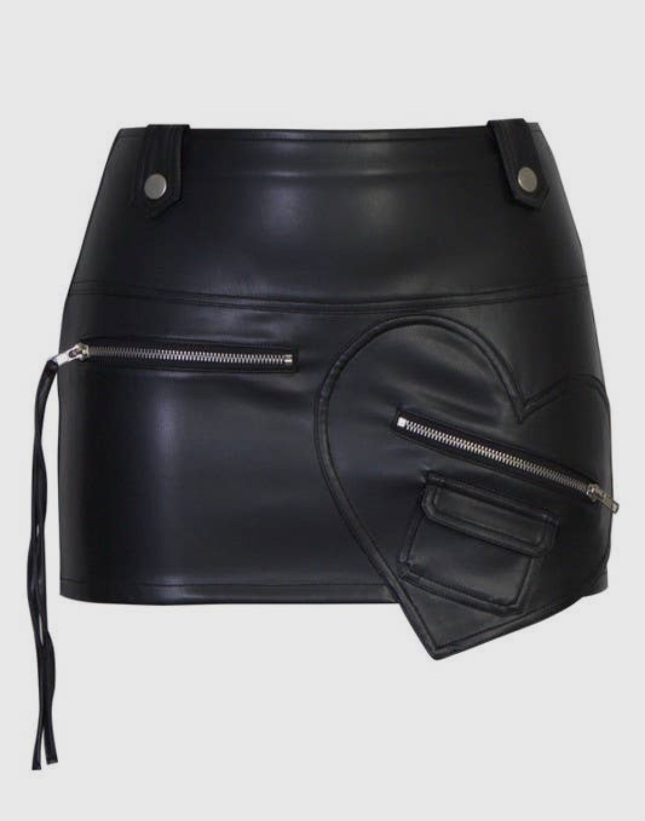 Vegan Leather Mini Heart Skirt