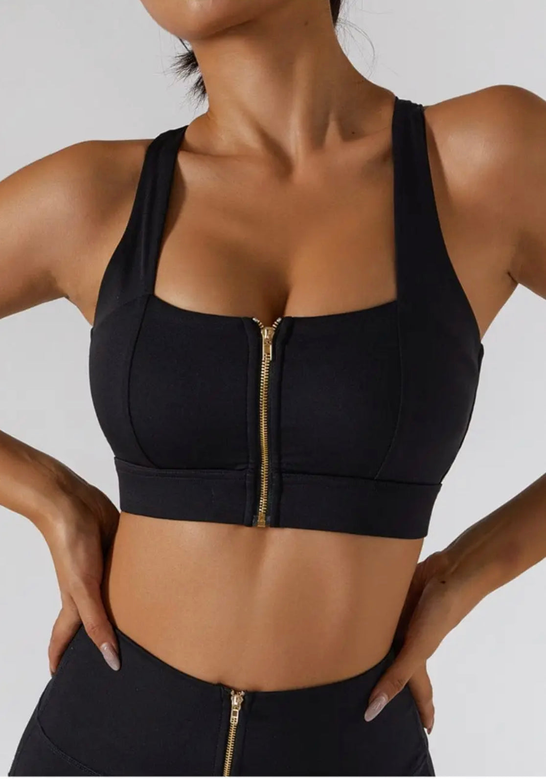 Zip Up Sports Bra